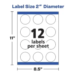 Avery Labels Round Permanent 2" Dia 300/PK Matte White 22877 -Office Supplies Store GUEST 0025b1a8 4d5c 4f68 aa74 f37028d10cf3