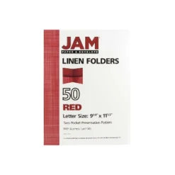 JAM Paper Two-Pocket Textured Linen Business Folders Red 386LRED -Office Supplies Store GUEST 0238840a 8bbf 431b ad3f 2a318798142e
