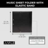 Music Sheet Folder With Elastic Band (12.6 X 13.7 In, Black)