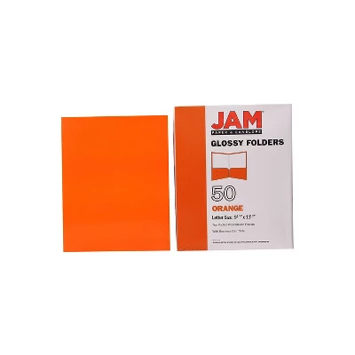 JAM Paper Laminated Two-Pocket Glossy Presentation Folders Orange 385GORD 8 JAM Paper Laminated Two-Pocket Glossy Presentation Folders Orange 385GORD - Image 8