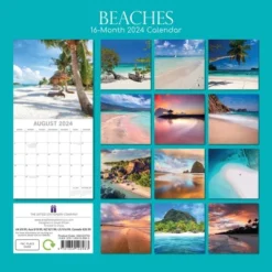 The Gifted Stationery 2024 Square Wall Calendar, Beaches, 16-Month Natural World Theme With 180 Reminder Stickers (12x12 In) -Office Supplies Store GUEST 0382f3e8 25bd 453c 8c60 ca8ef2cf17dd