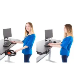 Clamp-On Desk Organizer β 13.5β Swivel Pen Tray With 4 Storage Compartments β Black β Stand Steady