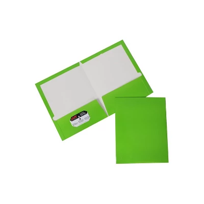 JAM Paper Laminated Two-Pocket Glossy Presentation Folders Lime Green 385GLID 5 JAM Paper Laminated Two-Pocket Glossy Presentation Folders Lime Green 385GLID - Image 5