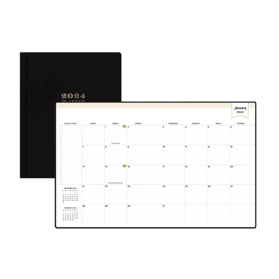 Day Designer 2024 Planner 8"x10" Weekly/Monthly Faux Leather Black 3 Day Designer 2024 Planner 8"x10" Weekly/Monthly Faux Leather Black - Image 3