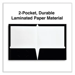 Universal Laminated Two-Pocket Folder Cardboard Paper Black 11 X 8 1/2 25/Pack 56416
