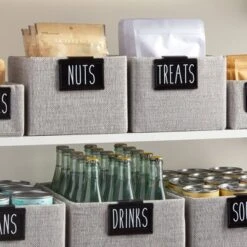 Talented Kitchen 18 Piece Black Label Holders Home Organization System, Removable Metal Clips For Pantry Baskets, Storage Bins, 3.5 X 2.5 In