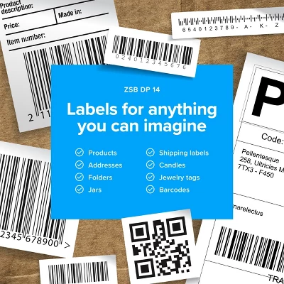 Zebra ZSB Series Thermal Label Printer - Shipping Printer For Barcode Labels, Address Labels & More - ZSB-DP14 4" Width 4 Zebra ZSB Series Thermal Label Printer - Shipping Printer For Barcode Labels, Address Labels & More - ZSB-DP14 4" Width - Image 4