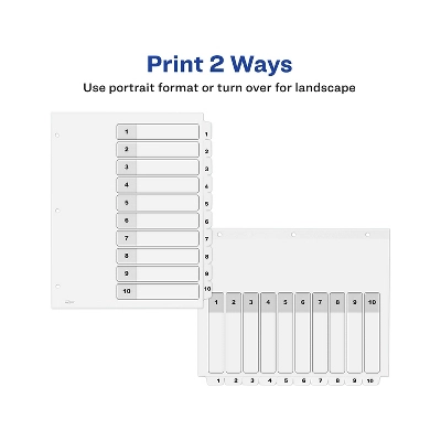 Avery Pre-Printed 10-Tab Numeric Dividers Customizable 11823 3 Avery Pre-Printed 10-Tab Numeric Dividers Customizable 11823 - Image 3