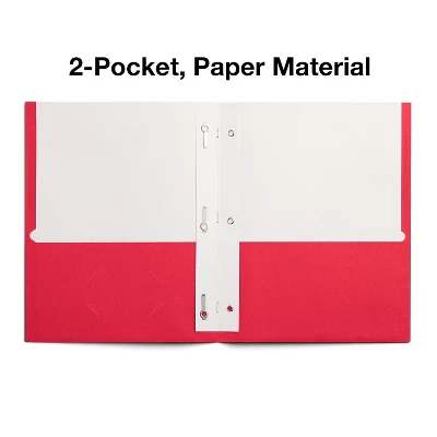 Staples School Grade 2 Pocket Folder With Fasteners Red 25/Box 27540-CC 2 Staples School Grade 2 Pocket Folder With Fasteners Red 25/Box 27540-CC - Image 2