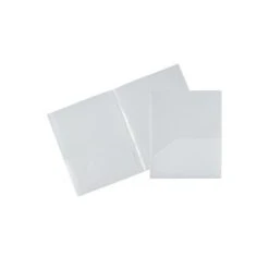 JAM Paper 4-Pocket Heavy Duty Folders Clear 2/Pack (389MP4cl) 389MP4CL