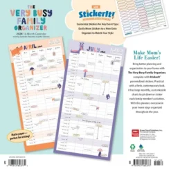 Browntrout 2024 Wall Calendar 12"x12" The Very Busy Family Organizer