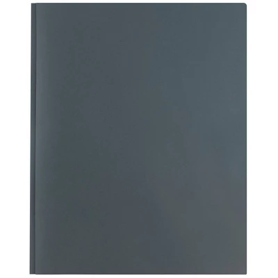 JAM 6pk POP 2 Pocket School Presentation Plastic Folders With Prong Fasteners Gray 4 JAM 6pk POP 2 Pocket School Presentation Plastic Folders With Prong Fasteners Gray - Image 4
