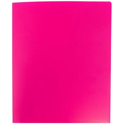 JAM 6pk 2 Pocket Heavy Duty Plastic Folders - Fuchsia 4 JAM 6pk 2 Pocket Heavy Duty Plastic Folders - Fuchsia - Image 4