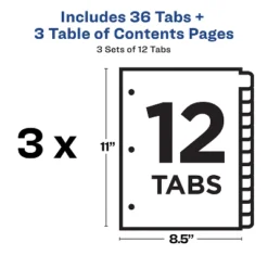 Avery Ready Index Customizable Table Of Contents Asst Dividers 12-Tab Ltr 3 Sets 11083 -Office Supplies Store GUEST 1b4fef8a 2224 4bd9 b5ed da6207abe0c0