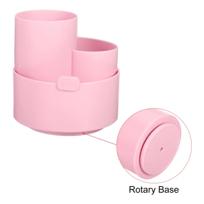 Unique Bargains Rotary Pen Holder 3 Slots 360 Degree Makeup Brush Desktop Stationery Organizer For Office Home 2 Unique Bargains Rotary Pen Holder 3 Slots 360 Degree Makeup Brush Desktop Stationery Organizer For Office Home - Image 2