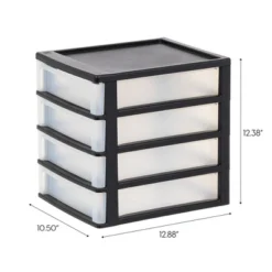 IRIS 2pk 4 Drawer Desktop Storage Unit Black -Office Supplies Store GUEST 1f3272db acd8 41db a254 071098844985