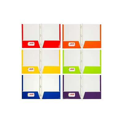 JAM Paper Two-Pocket School Folders With 3 Fasteners Assorted Colors 385GCASSRT 2 JAM Paper Two-Pocket School Folders With 3 Fasteners Assorted Colors 385GCASSRT - Image 2