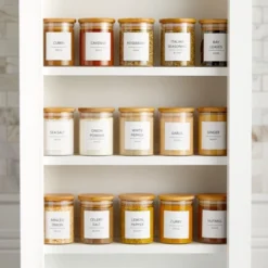 Talented Kitchen 184 Spice Labels Stickers, Preprinted White Spice Jar Labels For Herbs Seasonings, Spice Rack Pantry Organization, Water Resistant