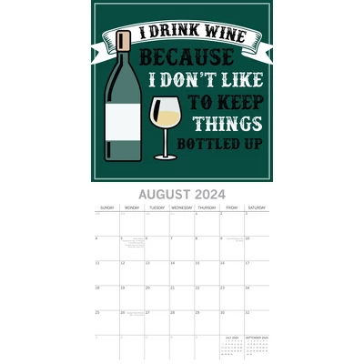 The Gifted Stationery 2024 Square Wall Calendar, Wine Signs, 16-Month Funny Corner Theme With 180 Reminder Stickers (12 X 12 In) 2 The Gifted Stationery 2024 Square Wall Calendar, Wine Signs, 16-Month Funny Corner Theme With 180 Reminder Stickers (12 X 12 In) - Image 2