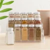 Talented Kitchen 125 Spice Labels Stickers, Clear Spice Jar Labels Preprinted For Seasoning Herbs, Kitchen Organization, Water Resistant, Black