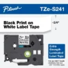 Brother TZe Extra-Strength Adhesive Laminated Labeling Tape 3/4w Black On White TZES241