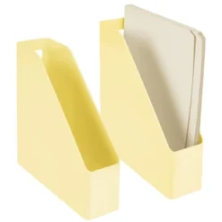 MDesign Plastic File Folder Bin, Office Desktop Organizer, 2 Pack