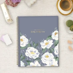Ivory Paper Co 2024 Planner 11"x8.5" Weekly/Monthly Wirebound Celine Navy
