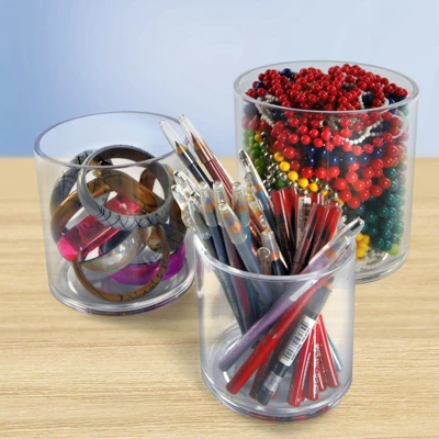 Azar Displays 4", 5", 6" Dia. Deluxe Clear Acrylic Cylinder Bin Set For Counter 5 Azar Displays 4", 5", 6" Dia. Deluxe Clear Acrylic Cylinder Bin Set For Counter - Image 5