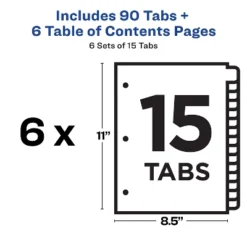 Avery Ready Index Customizable Table Of Contents Asst Dividers 15-Tab Ltr 6 Sets 11197 -Office Supplies Store GUEST 2d49c8bf 502f 435f 915e 6cfc964742cb