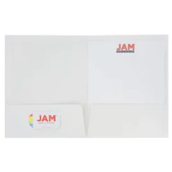 JAM 6pk Glossy Paper Folder 2 Pocket - White