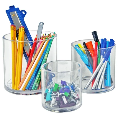 Azar Displays 4", 5", 6" Dia. Deluxe Clear Acrylic Cylinder Bin Set For Counter 1 Azar Displays 4", 5", 6" Dia. Deluxe Clear Acrylic Cylinder Bin Set For Counter