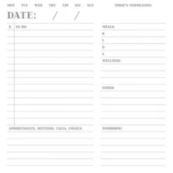 Undated Daily Planning Calendar 5.3" X 5.3" - White