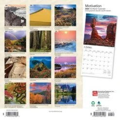 Browntrout 2024 Wall Calendar 12"x12" Motivation Foiled