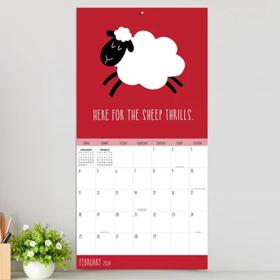 TF Publishing 2024 Wall Calendar 12"x12" Puns 2 TF Publishing 2024 Wall Calendar 12"x12" Puns - Image 2