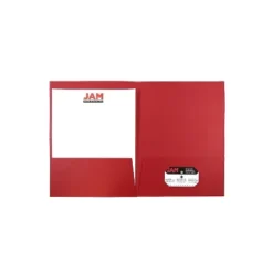 JAM Paper Two-Pocket Textured Linen Business Folders Red 386LRED -Office Supplies Store GUEST 39781e2d b99d 4254 856c 1101a9260b91