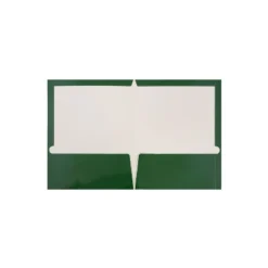 JAM Paper Laminated Two-Pocket Glossy Presentation Folders Green Bulk 50/Box 5042560C
