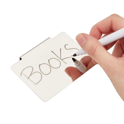 Okuna Outpost 10 Piece Set Chrome Metal Basket Labels Clip On For Storage Bins With 2 Black Markers, 3.5 X 2.5 In 4 Okuna Outpost 10 Piece Set Chrome Metal Basket Labels Clip On For Storage Bins With 2 Black Markers, 3.5 X 2.5 In - Image 4