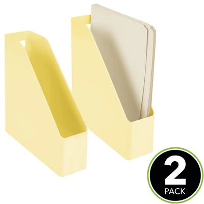 MDesign Plastic File Folder Bin, Office Desktop Organizer, 2 Pack 2 MDesign Plastic File Folder Bin, Office Desktop Organizer, 2 Pack - Image 2