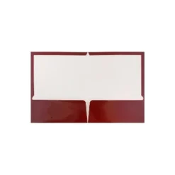 JAM Paper Glossy 2-Pocket Presentation Folder Maroon Burgundy 100/Box (V0312403B)
