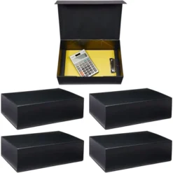 Stockroom Plus 5 Pack Hard Document Storage Box With Magnetic Closure Lid (13.5 X 9 X 4 In)