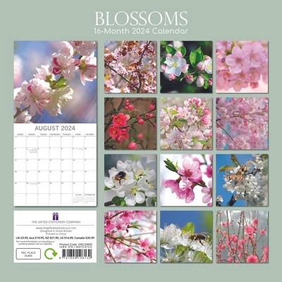 The Gifted Stationery 2024 Square Wall Calendar, Blossoms, 16-Month Floral Theme With 180 Reminder Stickers (12x12 In) 3 The Gifted Stationery 2024 Square Wall Calendar, Blossoms, 16-Month Floral Theme With 180 Reminder Stickers (12x12 In) - Image 3