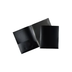 JAM Paper 6-Pocket Heavy Duty Folders Black 2/Pack (389MP6bl) 389MP6BL