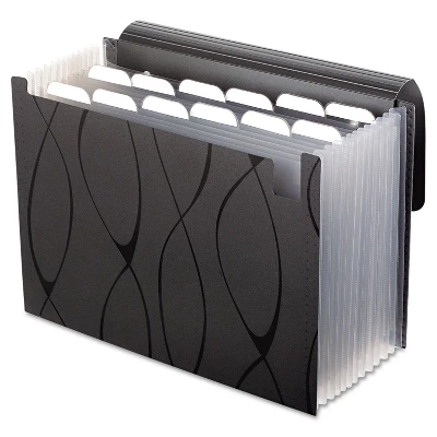 Pendaflex Sliding Cover Expanding File 13 Pockets 1/6 Tab Letter Black 02327 1 Pendaflex Sliding Cover Expanding File 13 Pockets 1/6 Tab Letter Black 02327