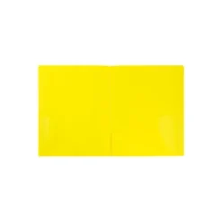 JAM Paper Pop 2-Pocket School Folder Yellow 96/Pack (382EYEB)