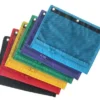 School Smart Mesh Zippered Binder Pockets, 10 X 7-1/2 Inches, Assorted Colors, Pack Of 12