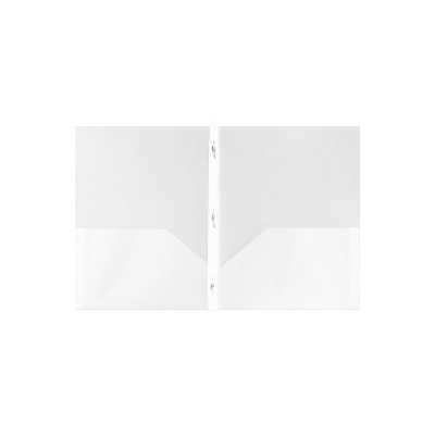 JAM Paper Plastic Two-Pocket School POP Folders W/Metal Prongs Clasps Clear 382ECCLDB 1 JAM Paper Plastic Two-Pocket School POP Folders W/Metal Prongs Clasps Clear 382ECCLDB