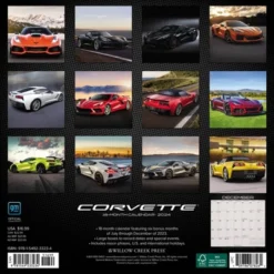 Willow Creek Press 2024 Wall Calendar 12"x12" Corvette Foiled