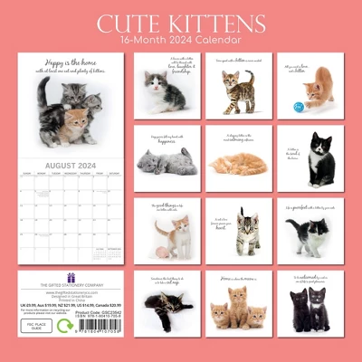 The Gifted Stationery 2024 Square Wall Calendar, Cute Kittens, 16-Month Animals Theme With 180 Reminder Stickers (12 X 12 In) 3 The Gifted Stationery 2024 Square Wall Calendar, Cute Kittens, 16-Month Animals Theme With 180 Reminder Stickers (12 X 12 In) - Image 3