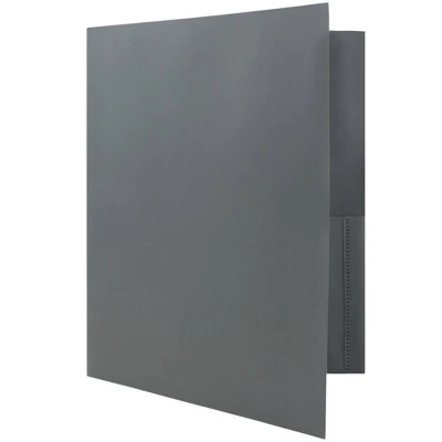 JAM 6pk POP 2 Pocket School Presentation Plastic Folders With Prong Fasteners Gray 3 JAM 6pk POP 2 Pocket School Presentation Plastic Folders With Prong Fasteners Gray - Image 3