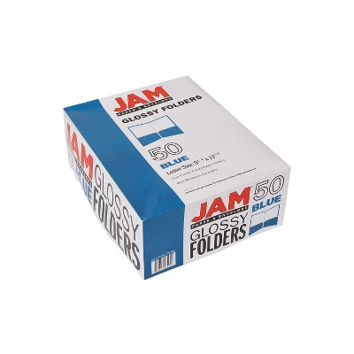 JAM Paper Laminated Two-Pocket Glossy Presentation Folders Blue 385GBUD 6 JAM Paper Laminated Two-Pocket Glossy Presentation Folders Blue 385GBUD - Image 6